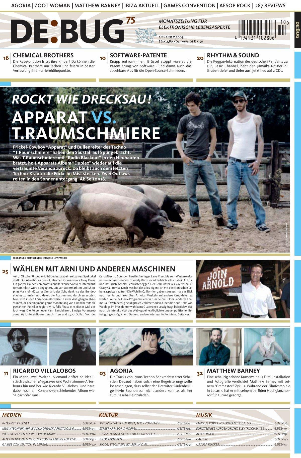 APPARAT VS. T.RAUMSCHMIERE - De:Bug